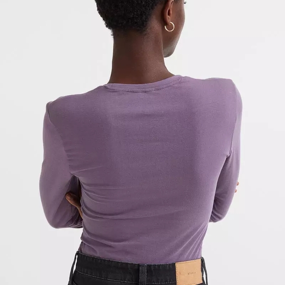 💜 H&M Purple Fitted Long Sleeve Bodysuit - Picture 3 of 7